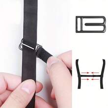 3个装文胸肩带夹，可调节弹性防滑文胸肩带固定器，内衣配件，带金属扣的文胸肩带扣，黑_白_米色 - 彩色 - 查看 2