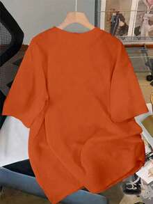 Playera Multicolor con Moño Minimalista estampado- Casual y Versátil - Naranja - Ver 2