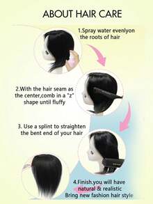 360° Seamless Real Human Hair Topper, 3D Wispy Clip-On Bangs, Suitable For Women With Thin Hair, Upgradable Bangs, Large Base - S6 - View 11