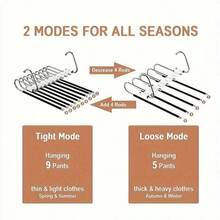 1pc Multi-Layer Foldable Pants Rack/Drying Rack, Fashionable Minimalist Black Stainless Steel Multi-Functional Foldable Storage Rack With Non-Slip Tube And Hanger Holes For Storing Pants/Ties/Bras/Towels, Space-Saving And Practical