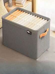 1 pieza Caja de almacenamiento de tela simple para el hogar, cesta de almacenamiento de tela reforzada, adecuada para guardar ropa, pantalones, ropa interior y otros artículos. Una opción ideal para la organización del armario y la gestión del armario del dormitorio. - Multicolor - Ver 12