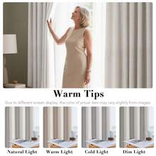 H.Versailtex Ultra Sleep  Rich Linen Grommet Window Curtains For Spring Season, Room Darkening Curtain Panel For Bedroom, 52 By 63 Inch- Ivory Single Panel,52inchWx63inchL(Packof1),HeatherIvory - 希瑟.艾弗里 - 查看 9