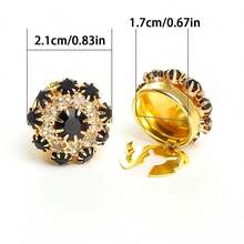 2 piezas Gemelos Accesorios de moda para ropa, Cubiertas de botones para camisas, trajes y vestidos, Cubierta de botón de lujo con strass y clip oculto dorado, Accesorios de ropa para uso diario, de negocios y de boda, Sin necesidad de coser botones, Botones de manga casual, Juego de botones DIY, Regalo artesanal para días festivos - A - Ver 3
