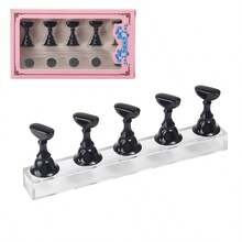 2 Sets (10pcs) - Nail Art Tray, Nail Art Stand Set (Base Only), Nail Art Press Stand, Nail Art Practice Hand Tray, Pre-Coated Nail Art Stand, Nail Art Display Rack, Home Nail Salon Starter Kit (Pink) - Multicolor - View 14