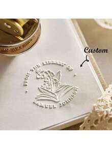 1 pieza sello embosador personalizado, sello embosador manual personalizado, sello embosador de logotipo, sello embosador de logotipo de boda, sello embosador de libros de biblioteca - Multicolor - Ver 2