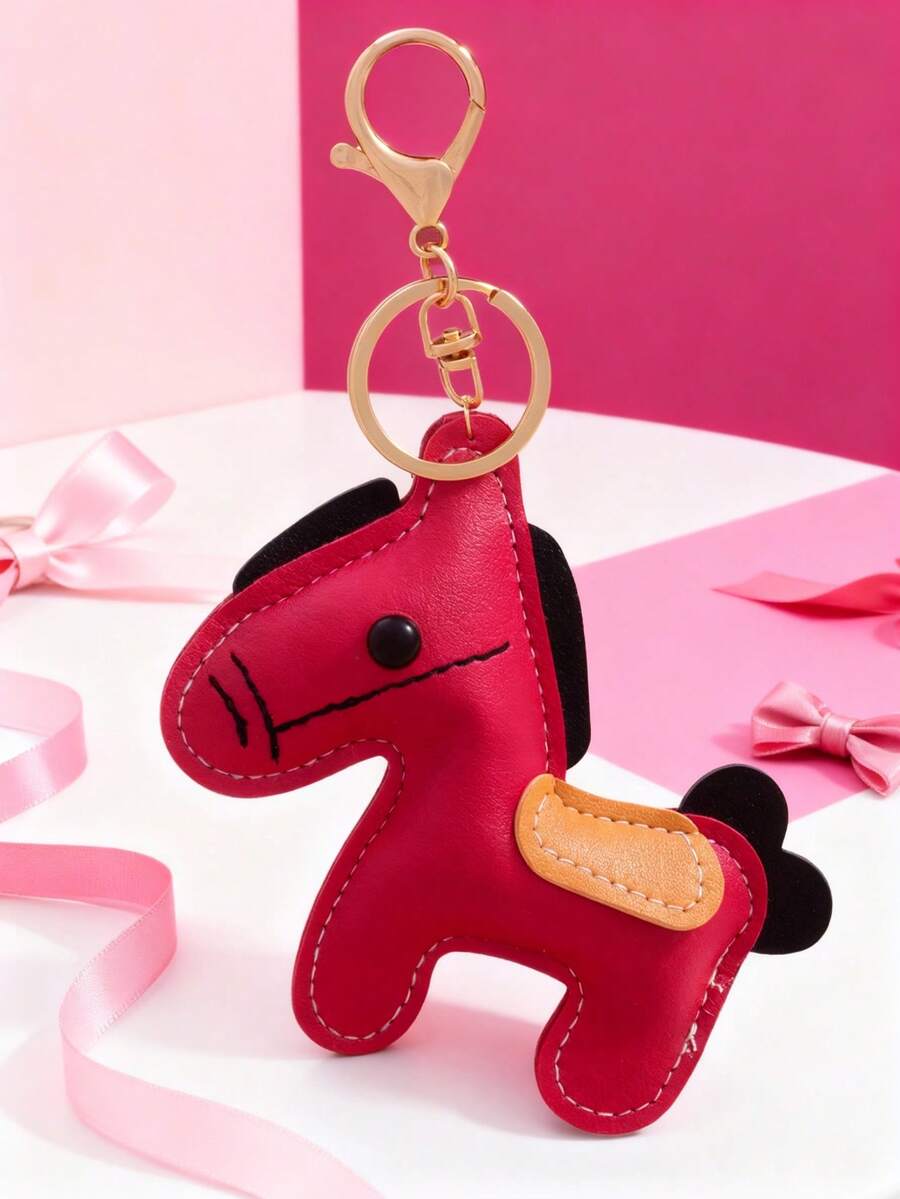 1pc Cute Horse Keychain/Bag Charm, Fashionable European And American Style, Suitable For Daily Wear On Keys/Bags, Suitable For Students And Office Workers