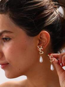 1 Pair Fashion Elegant YS Letter Pearl Earrings, Luxury High-End Niche Design, Versatile Socialite Earrings - Fashion Earrings - View 7