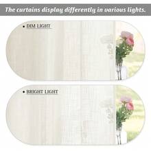 RYB HOME Sheer Curtains For Living Room - Linen Textured Wave Semi Translucent Privacy Light Filtering Drapes For Office Bedroom Patio Door, 52 Inch Wide X 96 Inches Long, 1 Pair, Cream,52inchWx95inchL(Packof2),Natural - Natural - 查看 7