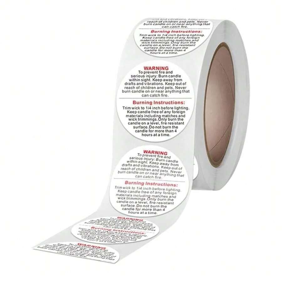 500Pcs White Candle Warning Labels Candle Jar Container Stickers Candle Ty Stickers Decal Candle Stickers For Candle MaFKing DIY Candle Jars And Tins Crafting Arts Candle MaFKing(1 Inch),1 - 1 - Xem 1