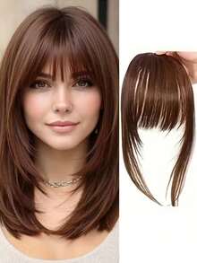French Layered Bangs Wig, Women's Hairline Wig, Seamless French Bangs Wig, Suitable For Daily Wear, Easy To Wear, Seamless Hair Piece, Multi-Functional Hair Accessory, French Bangs, Natural Looking Wig - Multicolor - View 15