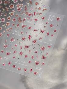 1pc 5D Glitter Butterfly Nail Art Sticker, Cute Aurora Butterfly Nail Decor For Kids, DIY Nail Sticker, Slide-On Nail Sticker