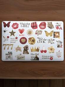 50张金色幸运女孩贴纸 节日礼物 派对及家居装饰 班级奖励 生日礼物 装饰剪贴簿 笔记本电脑 行李箱 吉他 水杯 手机壳 DIY贴纸 - 彩色 - 查看 3