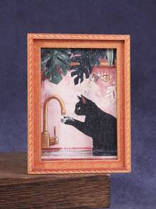 1pc Wooden Photo Frame Refrigerator Magnet, Suitable For Home, Office, Study Room Refrigerator Decoration - Refrigerator Magnet - Multicolor - View 16