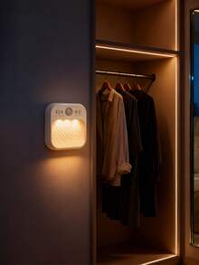 1pc Motion Sensor Smart Wall Light, Soft Glow Bedside Night Light, Wireless Adhesive Bedroom Ambient Lamp, Suitable For Dorm Bedside Lighting, Study Corner Supplementary Lighting, Night Time Sensing, Cozy Scene Decoration And Multi-Space Adaptation - Sensor Night Light - View 4