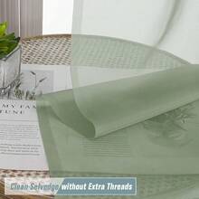 Sage Green Small Sheer Curtains 2 Panels Set, Kitchen Curtains 36 Inch Length, Elegant Light Filtering Short Window Drapes For Living Room Bedroom, Dual Rod Pocket Design, 2x42Wx36L Inches,42inchWx36inchL(Packof2),SageGreen - SageGreen - View 6