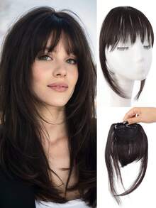 French Layered Bangs Wig, Women's Hairline Wig, Seamless French Bangs Wig, Suitable For Daily Wear, Easy To Wear, Seamless Hair Piece, Multi-Functional Hair Accessory, French Bangs, Natural Looking Wig - Multicolor - View 19