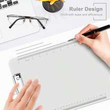 Piasoenc Plastic Clipboards, Translucent Ruler Clip Board With Low Profile, Office Supply, School Supplies, Letter Size 9 X 126 Inches,Pink - ColorB - 查看 5