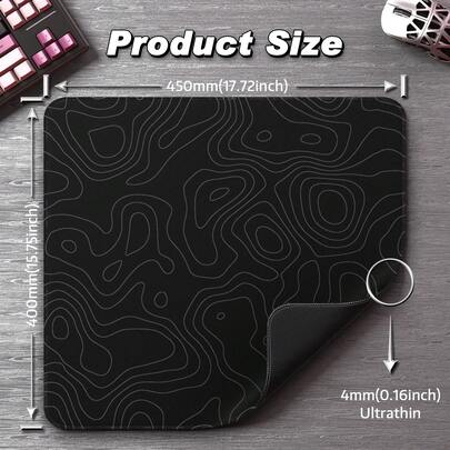 ATTACK SHARK CM02 PRO Gaming Mouse Pad For Esports Speed Large Mouse Mats For Desk Waterproof Surface Stitched Edges And Anti-Slip Rubber Base Size L Laminate 17.72" X 15.75" X 0.16"