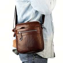 A High-Quality Men's Shoulder Bag Made Of Genuine Leather, Crafted From Premium Cowhide – With An Adjustable Shoulder Strap, Robust And Durable, Suitable For Everyday Use And Travel, Stylish And Versatile, Perfect For Casual Outfits. - 棕色 - 查看 1