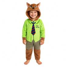 Disney Footless Embroidered Hooded Romper - Lime Green - View 4