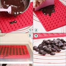 Mini Paw Print Silicone Molds, 69 Cavities Pawprint Mold Chocolate, Candy, Jelly, Gummy, Treats, Cake Décor, Snack Biscuits (With Scraper) - Round - 查看 3