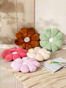 8-Petal Flower Decorative Throw Pillow, Floral Pattern, Cute And Soft, Suitable For Autumn/Winter, Valentine's Day And Year-End Home Decor, Ideal For Bedroom And Sofa Decoration