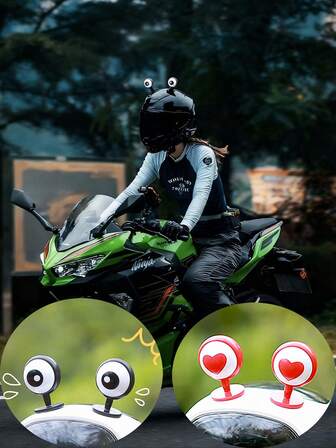 头盔装饰，个性化贴纸，趣味爱心装饰，适用于摩托车、轻便摩托车，定制配件