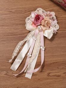 1 kẹp tóc Lolita bằng vải satin đính ngọc trai giả màu hồng mềm mại phong cách Âu Mỹ dành cho bé gái, kẹp tóc mái, kẹp tóc bên, phụ kiện tóc dạng hốc - Nhiều màu - Xem 16