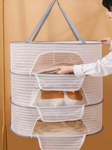 1pc Black Clothes Drying Net, Socks Drying Artifact, Clothes Drying Basket, Woolen Sweater Flat Drying Net Pocket, Underwear Drying, Home Sweater Drying Rack