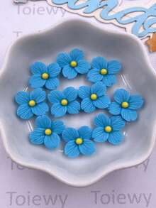 30颗混合树脂彩色16毫米花朵平底宝石，适用于剪贴簿、DIY、婚礼、圣诞节艺术装饰、珠宝工艺配件