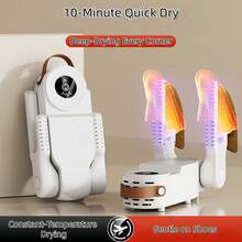 Dual-Stand Portable Shoe Dryer Retractable Shoe Drying 360° Warm Air Circulation Sturdy Design Suitable For Gloves And Boots Smart Timer Home & Outdoor Shoe Dryer - 美規A型插(110-127V) - 查看 1