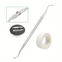 3pcs Adjustable Stainless Steel Ingrown Toenail Clips, Pedicure Nail File And Tape, Foot Care Tools - Beige - View 4