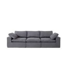 Cloud Modular Sofa With Certified Foam, Upholstered Floor Sofa With Deep Seat, Upholstered Sofa For Bedroom Living Room, No Assembly Required (Fabric, Grey) - 灰色的 - 查看 4