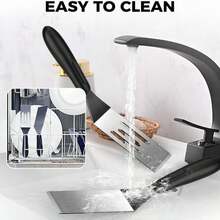 Small Spatula 2 Pieces, Metal Spatulas For Kitchen Use, Stainless Steel Mini Serving Spatula For Flipping And Cooking, Ideal For Brownies, Tiramisu, Cookie, Lasagna Or Pancakes, Etc - Màu be - Xem 7