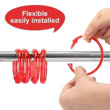 Red Shower Curtain Hooks - 12 Pcs Circular Plastic Shower Curtain Rings For Bathroom - O Shaped Transparent Red Shower Hooks Rings For Shower Curtain Rod,TransparentRed - TransparentRed - View 4