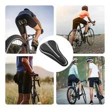 Lecute Funda Alcolchada Asiento Bicicleta Universal Cojin Gel Bici - Rojo - Ver 3