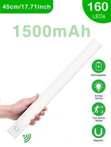 HBOWMDJIA 10CM/20CM/30CM/45CM Smart LED Cabinet Lights, Motion Sensor Lights, PVC Shell, 160 LEDS, Adjustable Color Temperature And Brightness, Long Battery Life, Easy To Install, USB Charging, Under Cabinet Light Suitable For Closet, Cabinet, Bedroom And Stair Lighting - 櫥櫃燈 - 查看 12