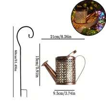 1pc Solar Powered Iron Water Kettle Lamp, Flickering Light - With Accessories, Suitable For Yard, Garden Decor, Outdoor Ground Light