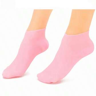 1双硅胶足浴袜，适用于干燥皲裂的双脚，女士硅胶保湿袜，足部护理硅胶袜，足疗凝胶袜，足部护理，修脚后保湿凝胶，滋润干燥皲裂的双脚 - 放松按摩，软化肌肤，足部护理，皮肤护理