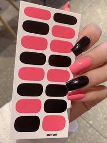 2张全包美甲贴纸 指甲油贴条 自粘凝胶指甲贴条 艺术贴纸 女士DIY手工装饰（亮色款） - 彩色 - 查看 18