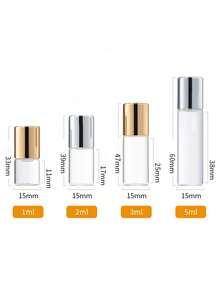 0.03oz Elegant Gold & Silver Glass Dropper Bottle - Portable Refillable Essential Oil & Fragrance, Travel Essential, Hand Wash Only, Fragrance Refill | Minimalist Design | Glass Material - Multicolor - View 8