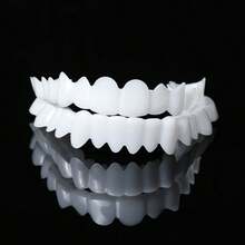 Bộ 5 miếng dán sứ răng mới, hộp hình trái tim di động cho hàm trên và hàm dưới, phù hợp với mọi loại răng ố vàng và đen, hoàn hảo khi đeo tại các bữa tiệc/buổi họp mặt - trắng - Xem 3