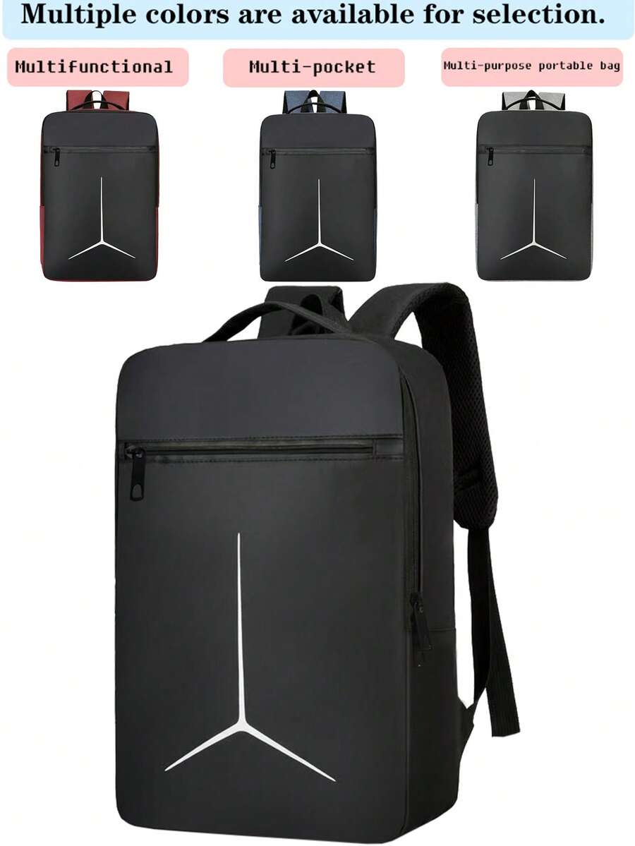 Men's Laptop Backpack - Oxford Fabric Material, Reflective Geometric Pattern Design, Multiple Compartments And Thickened Shoulder Strap, Essential For Business Travel And Commuting - Yellow, Ideal Birthday/Christmas Gift, Commuter Bag | Durable Zipper Compartments, High Quality - Multicolor - View 1