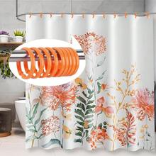 Orange Shower Curtain Hooks - 12 Pcs Circular Plastic Shower Curtain Rings For Bathroom - O Shaped Orange Shower Hooks Rings For Shower Curtain Rod,Orange - 橘色 - 查看 7