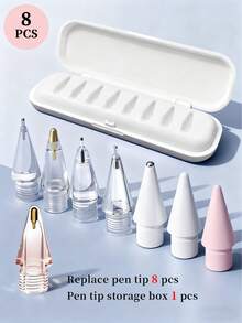 Compatible With Apple Pencil Tips, Upgraded 6 Pack Replacement Pencil Tips With Case, No Wear Out Fine Point Precise Control Metal Pencil Nibs Compatible With Apple Pencil 1st Gen/2nd Gen/USB C/IPad Pro Pencil