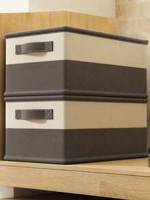 Caixa de Armazenamento Dobrável para Edredons e Organização de Roupas no Armário, Caixa de Armazenamento de Edredons, Caixa Organizadora de Roupas com Compartimentos, Cesta de Armazenamento Dobrável para Guarda-Roupa, Para Volta às Aulas (Cor e Estilo Aleatórios)