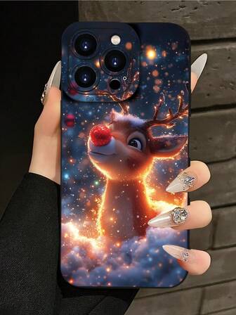 Sevimli Ren Geyiği Temalı 2D Grafik Desen, Şık, İş Arkadaşlarınız, Arkadaşlarınız, Aileniz, Çiftleriniz ve Kendiniz İçin Doğum Günü, Noel ve Yeni Yıl Hediyesi Olarak Uygundur. Mat Siyah Yumuşak Koruyucu Kılıf, 17/16/15/14/13/12/11/Pro/ProMax/X/XR/XS/XSMAX/7/8/PLUS ve Modelleriyle Uyumludur