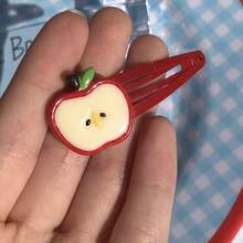 XAPY Apple Bow Cls Baby Girls Fruit Hair Pin Apple Hair Cls Baby Frui Ribbon Bows BBG88 4 Pcs-Hair Pin - màu đen - Xem 5