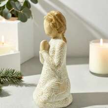 Christmas Themed Praying Figurine Decor – Intricate Spiritual Ornament For Living Room Decoration, Christmas Home Decoration, Home Décor - Màu xanh Bạc hà - Xem 1