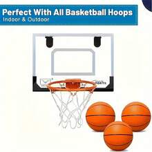 7.08英寸迷你篮球 - 耐用PVC充气球，适合男女室内/室外游戏、卧室和游戏室娱乐 - 混色设计，尺寸小巧，易于收纳，是家庭使用的理想之选 | 非常适合室内/室外游戏、沙滩娱乐和团队比赛，是家庭、健身房、训练场、运动器材、篮球配件、篮球用品的必备之选，也是节日送礼的理想礼物 - 彩色 - 查看 1